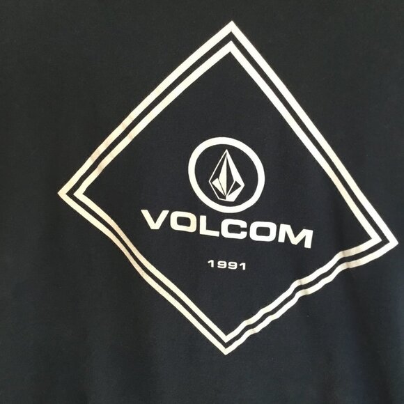 Volcom Men's Logo Short Sleeve Crew Neck Navy Pullover Blue Tee in Size Medium - Picture 3 of 6